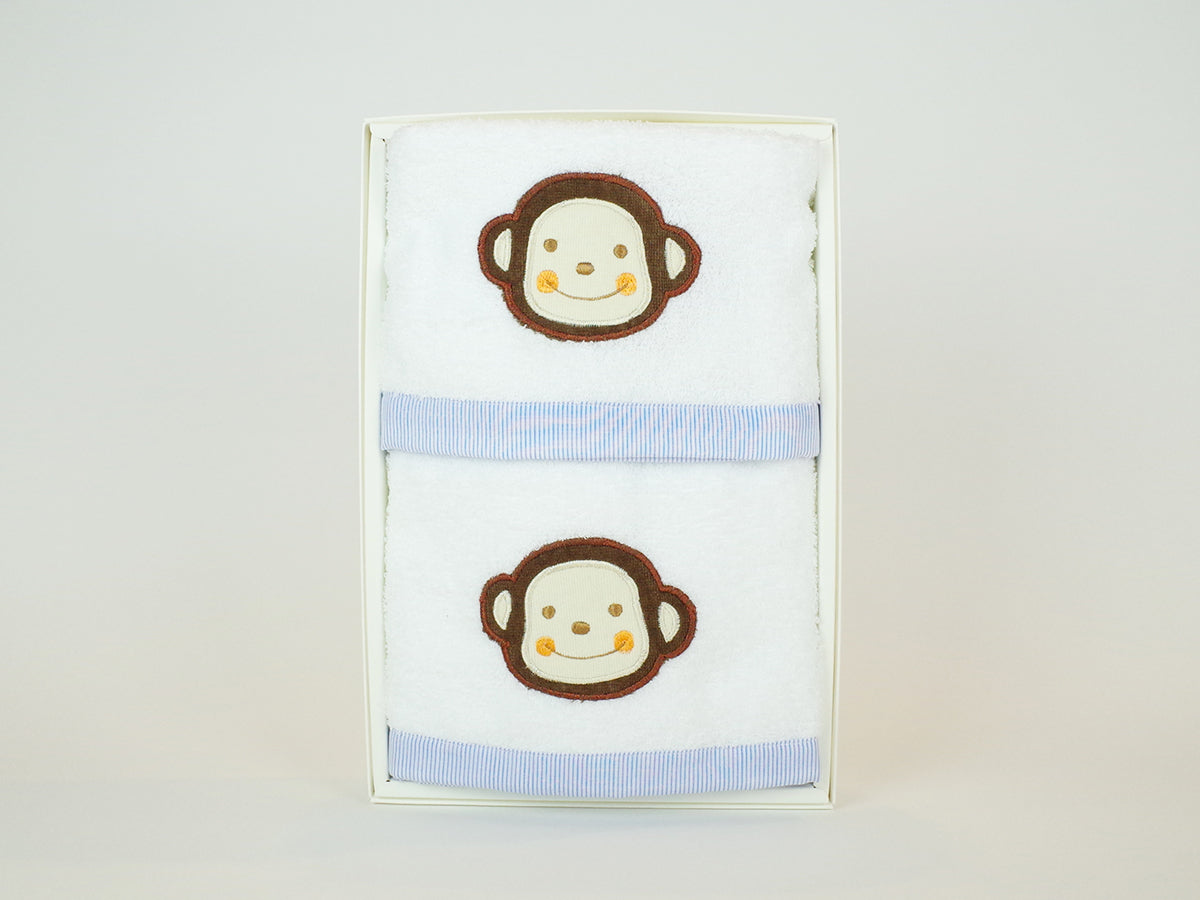 バスタオル&フェイスタオルセット(ウサギ/クマ/サル)