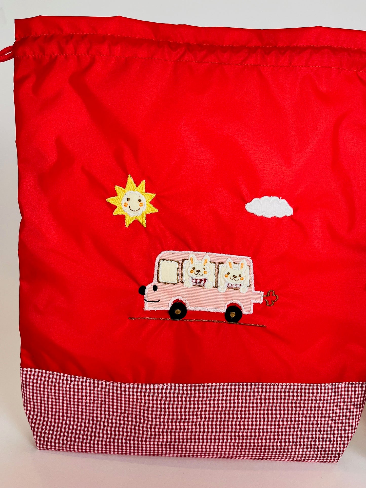 期間限定！！切り替えデザイン巾着　DX 3点セット（色と刺繍の組み合わせ自由）