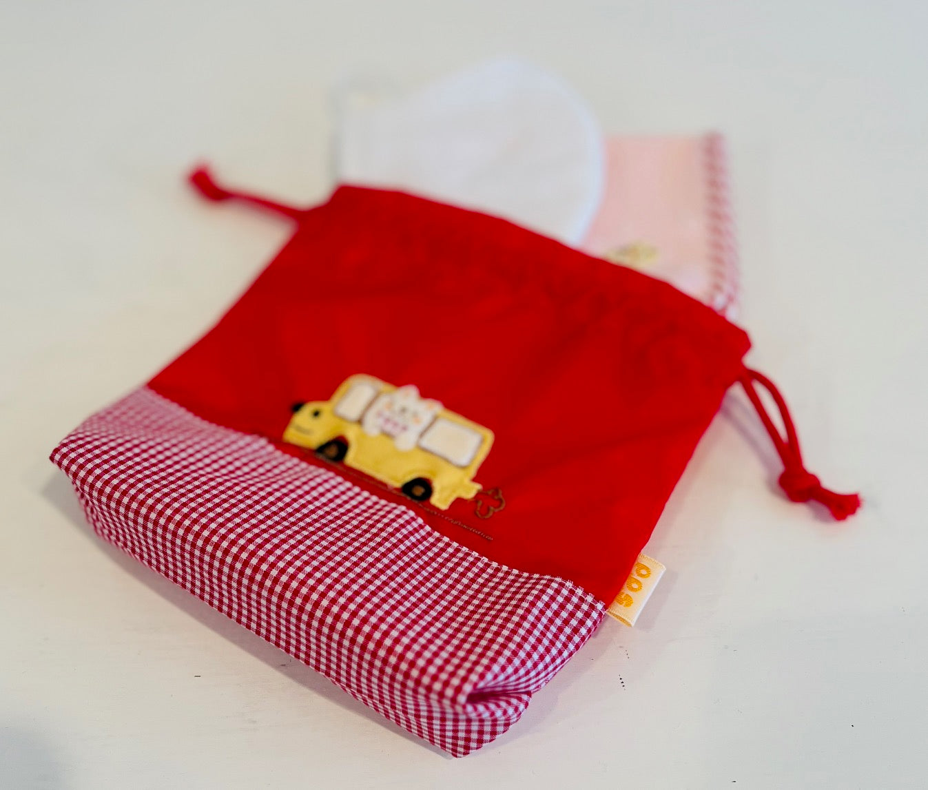 期間限定！！切り替えデザイン巾着　DX 3点セット（色と刺繍の組み合わせ自由）