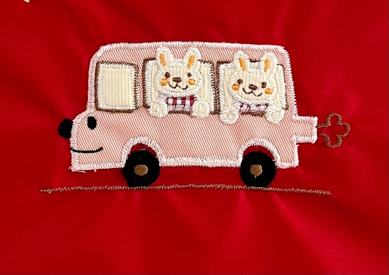 期間限定！！切り替えデザイン巾着　DX 3点セット（色と刺繍の組み合わせ自由）