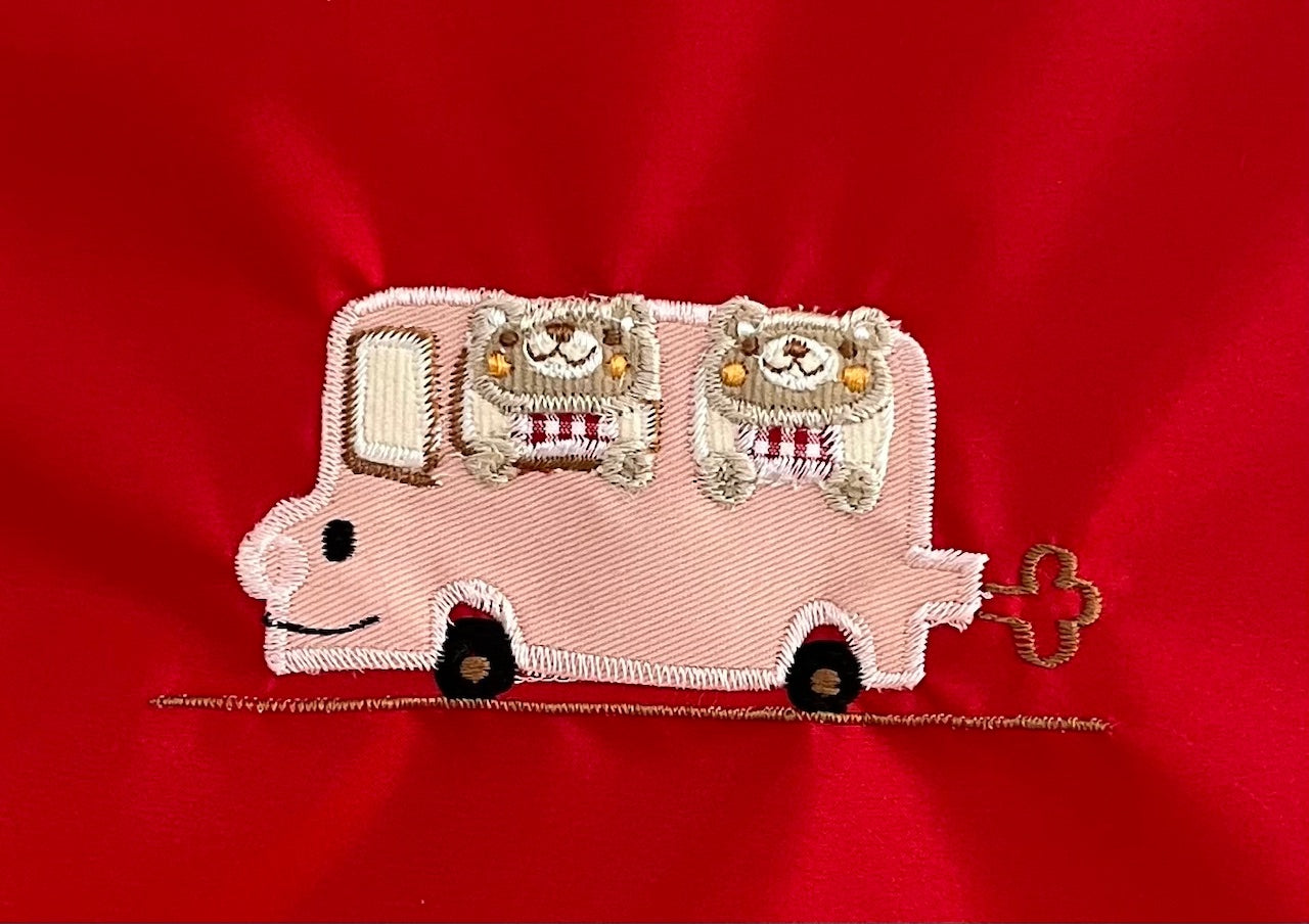 期間限定！！切り替えデザイン巾着　DX 3点セット（色と刺繍の組み合わせ自由）